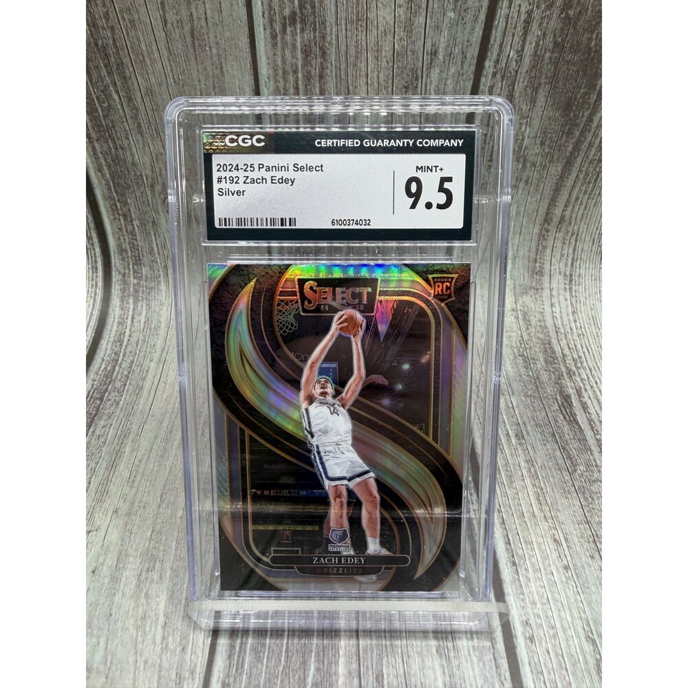 2024-25 Panini Select - Premier Level Zach Edey #192 Silver Prizm (RC) CGC 9.5